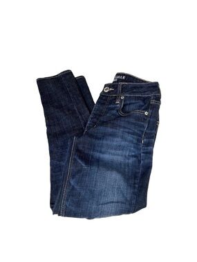 Y2K American Eagle Women’s 00 SHORT Tomgirl Jeans Button Fly Dark Wash Blue 1582